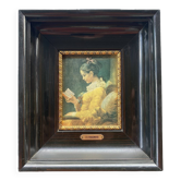 Emaux d’art de Limoges représentant la Liseuse