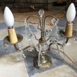 Lampe ancienne en laiton 2 branches