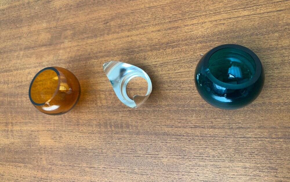 Set of 3 Mid-Century Space Age Art Deco German bowls by Quist, 1960s.