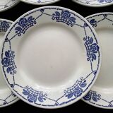 6 HBC Choisy le Roi earthenware dinner plates. Georgette model