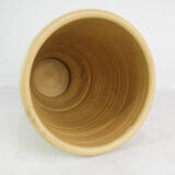 Ceramic vase with light glaze and simpel pattern of unknown Danish artist, 1960s