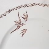 Dish in Earthenware of Creil and Montereau model Marine, iron earth, compotier