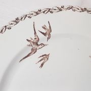 Dish in Earthenware of Creil and Montereau model Marine, iron earth, compotier