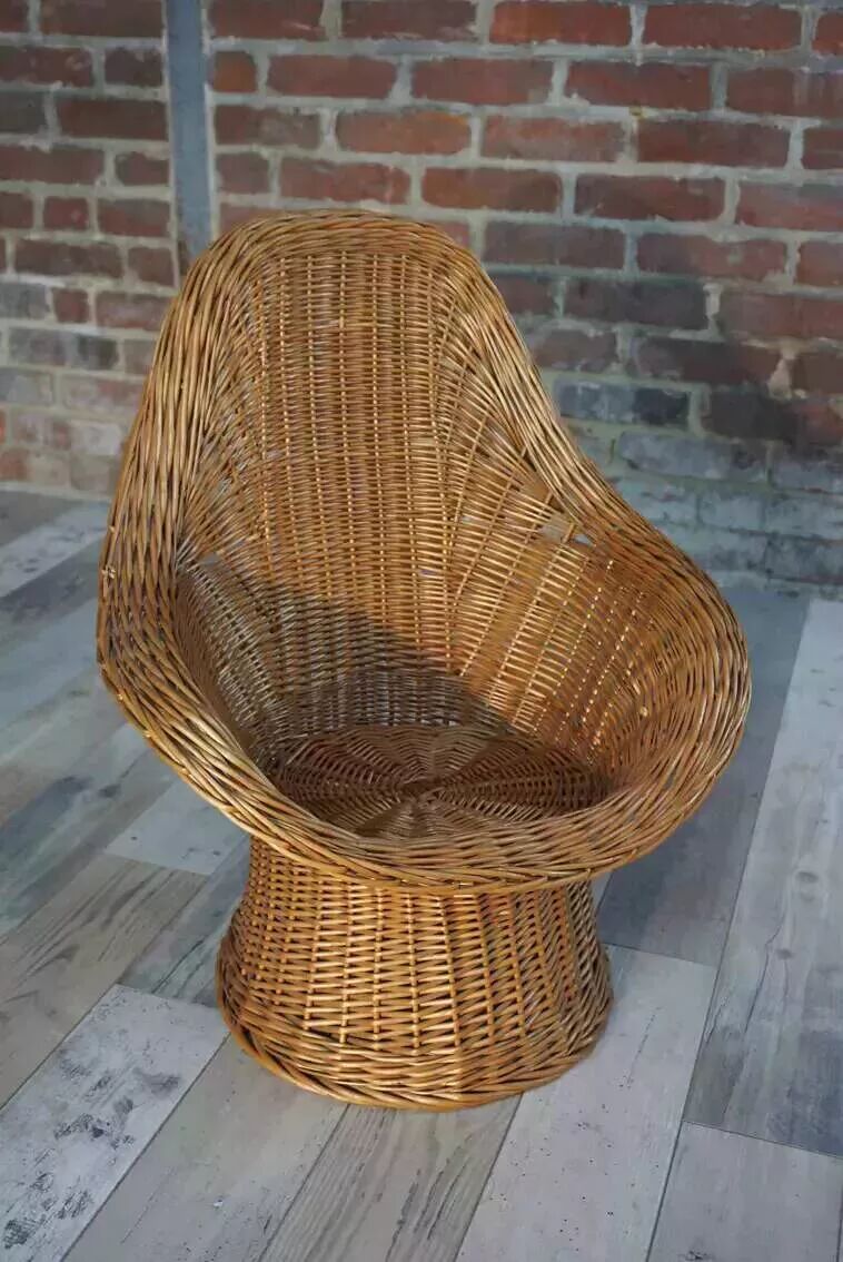 Wicker basket chair for children for Rohe, 60s design Wim Den