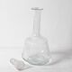 Clear Pressed Glass Floral Patterned Wine Bottle with Stopper / Italy /1930
