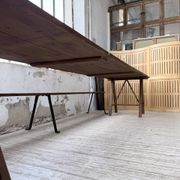XXL trestle farm table 4m and its benches