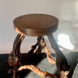 Wooden stool vine foot 50s