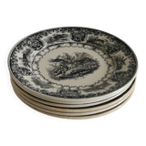 Set of 6 Longwy Huart & Nothomb earthenware plates