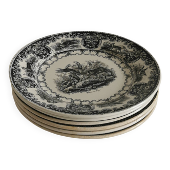 Lot de 6 assiettes en faïence Longwy Huart & Nothomb