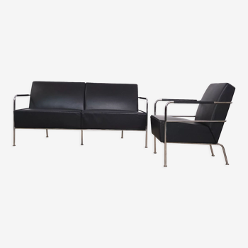 Leather sofa & armchair by Gunilla Allard 1990's