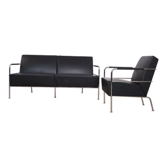 Leather sofa & armchair by Gunilla Allard 1990's