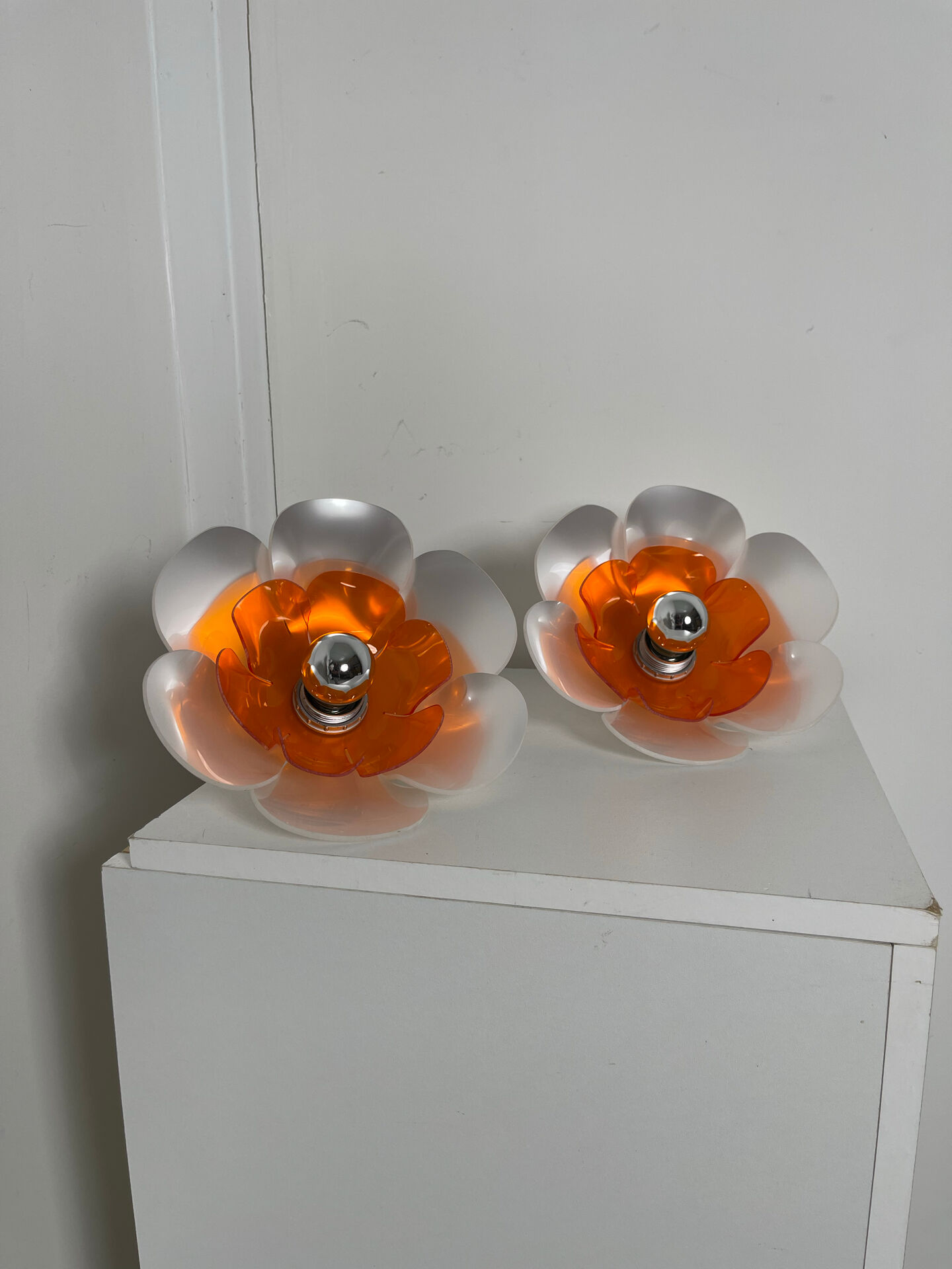 Pair of Flowers wall lights 1970