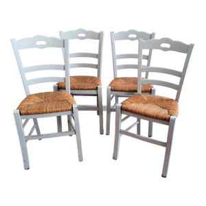 Chaises paillées gris