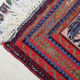 Afshar Sumakh Kilim Rug Cream Floral Design Handmade Wool 212x120cm