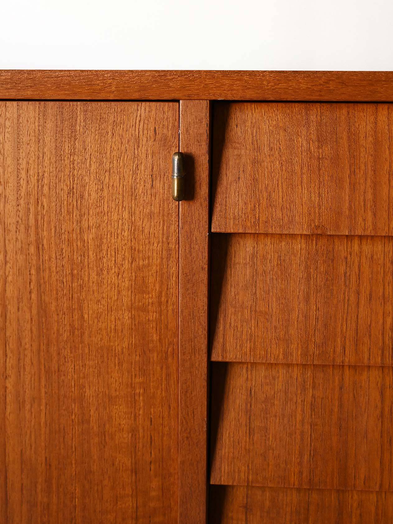 Vintage Scandinavian Teak Sideboard with Tile-Front Drawers, 1960s