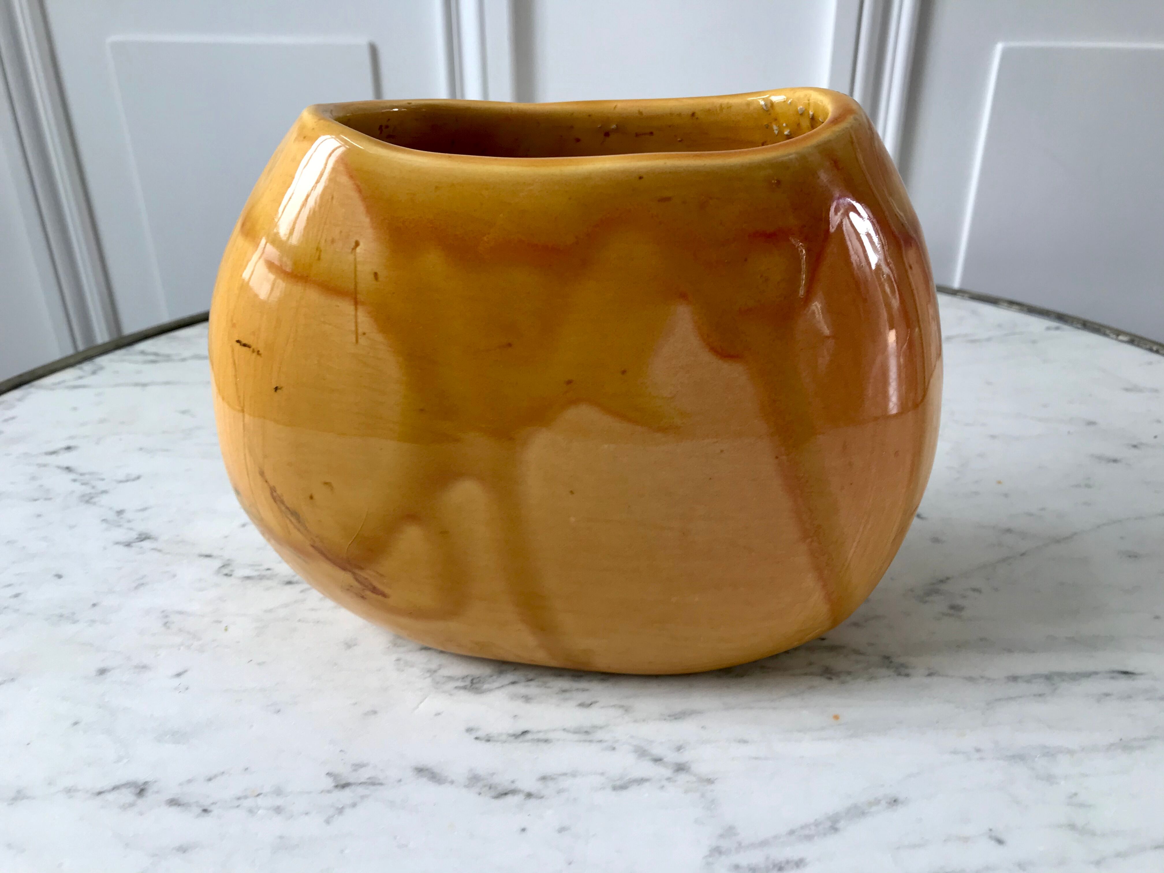 Handmade ceramic vase 70s signed