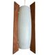 Teak and glass pendant light from the 50s