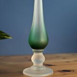 Green and white gradient soliflore vase on frosted glass base, height: 34cm