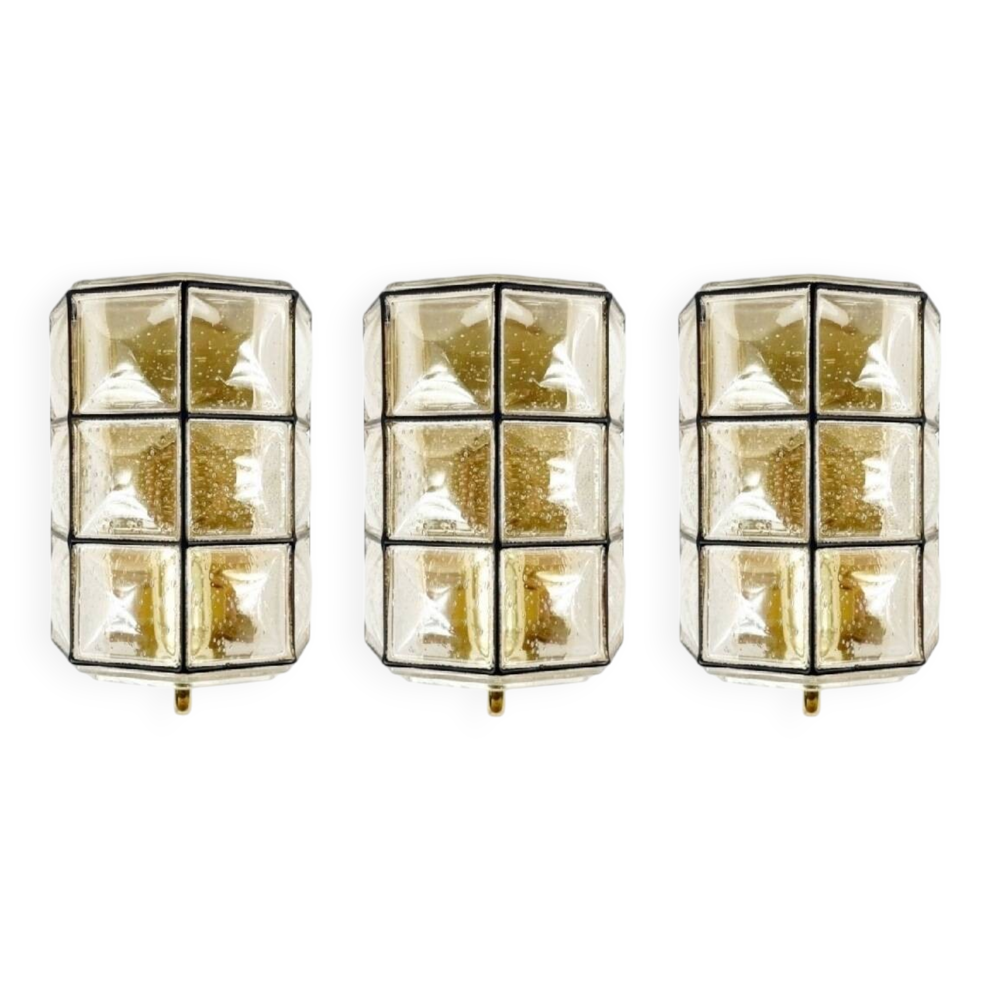 Mid-Century Glass Wall Light from Limburg, Germany, 1960s