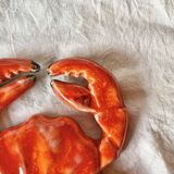 Vintage Red Ceramic Crab Wall Decor