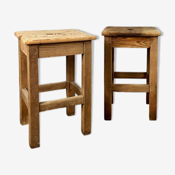 Wooden workshop stools