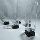 6 vintage square-stemmed glasses