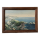 Oil painting on wood seaside landscape signed 40s-50s
