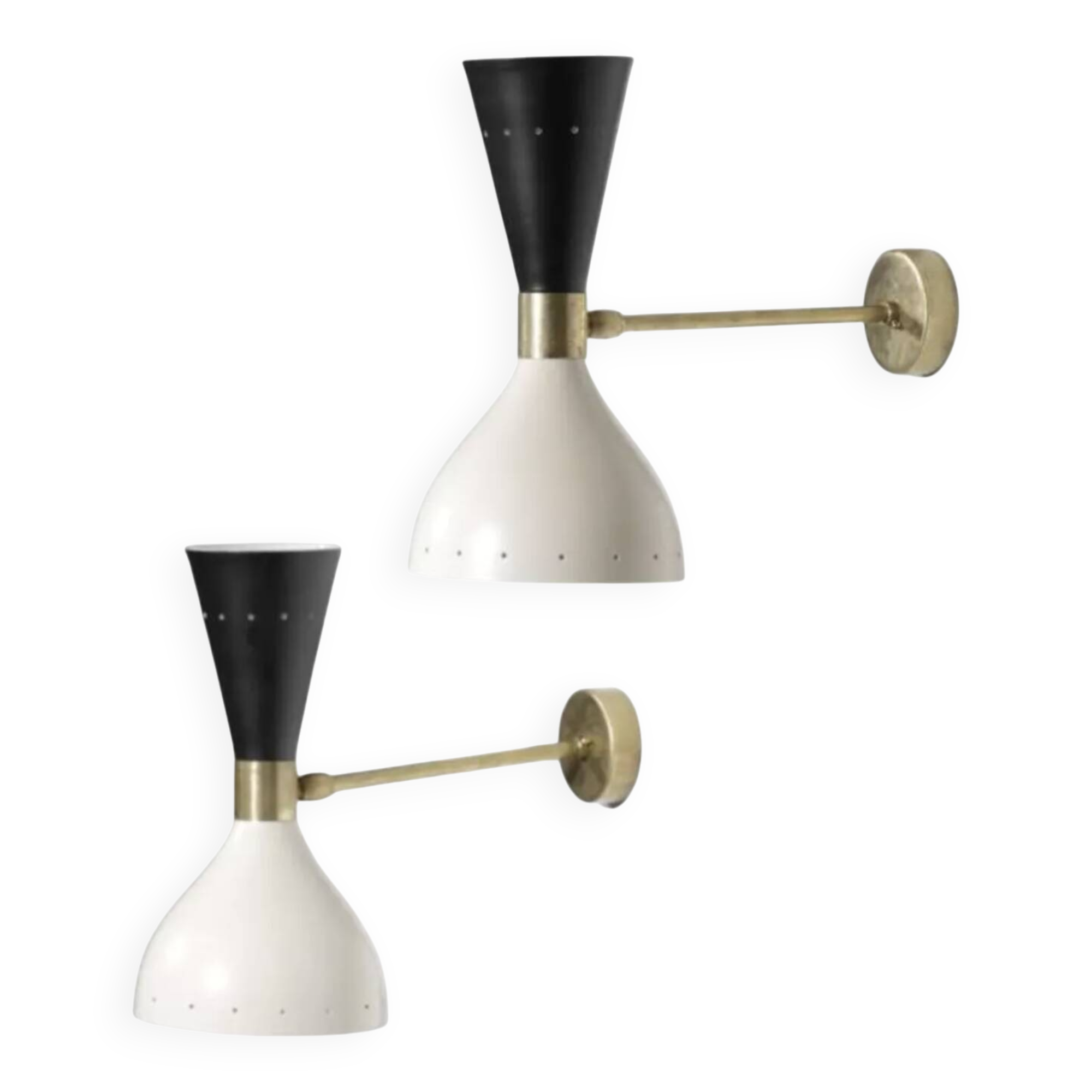 Pair of Italian design wall lights from the 1950s.