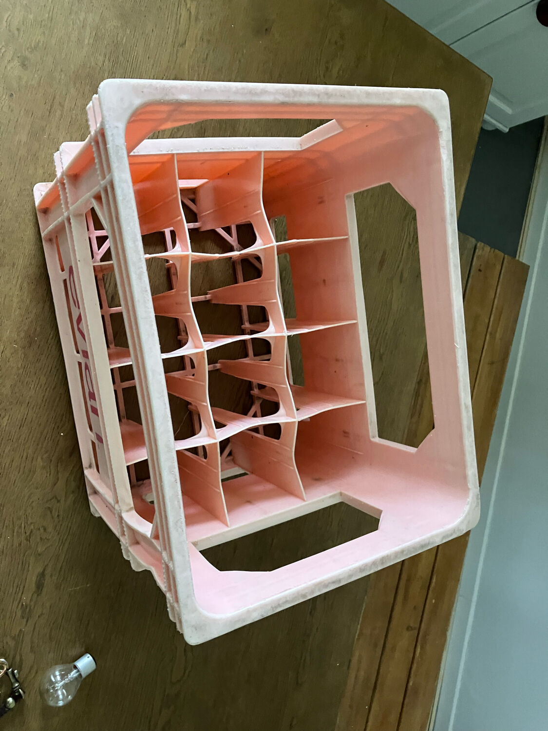 Vintage evian bottle rack