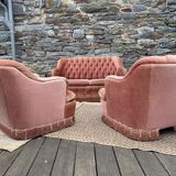 Living room 3 pieces velvet toad