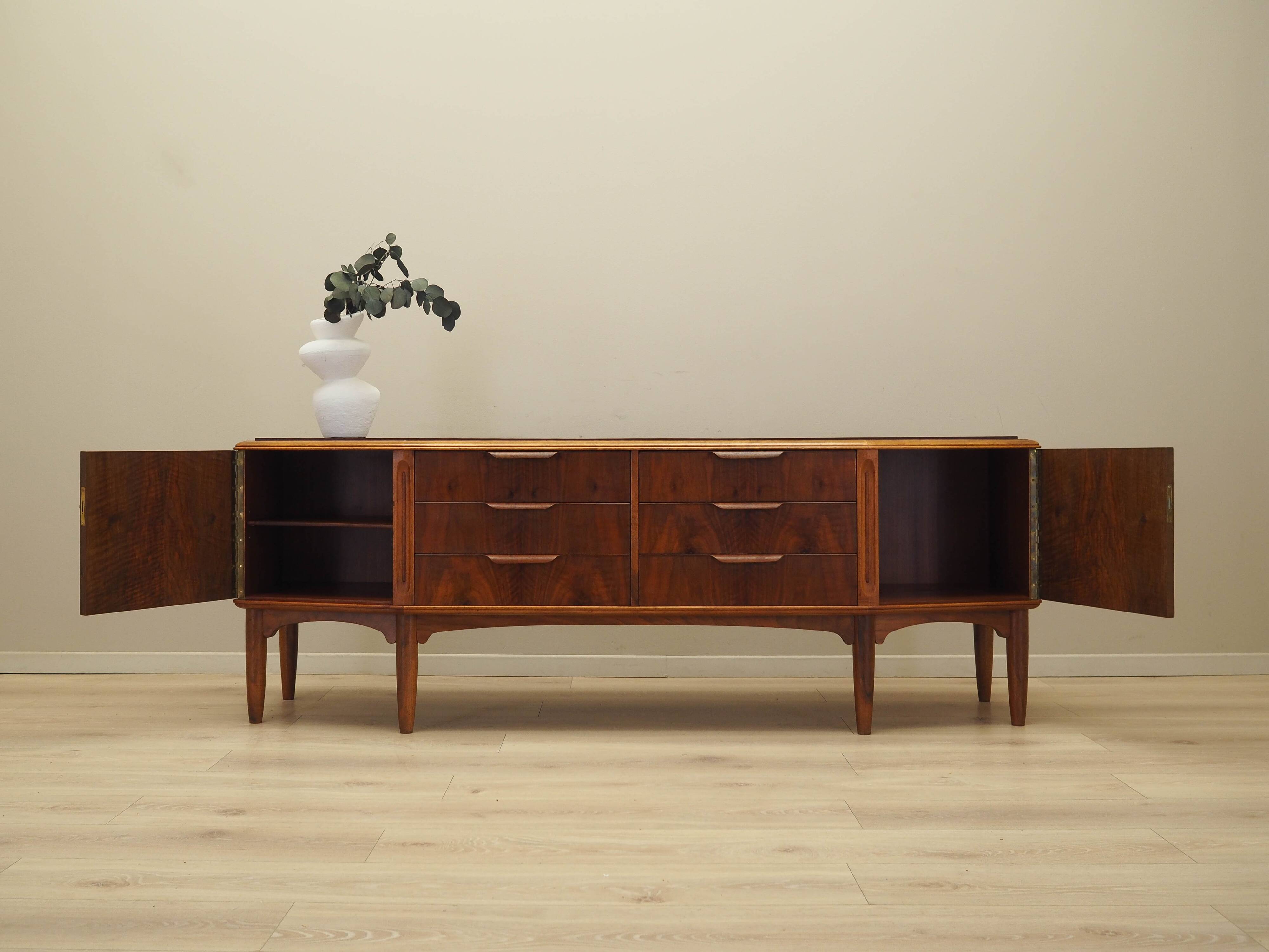 Walnut sideboard, Danish design, 1960s, manufactured in Denmark