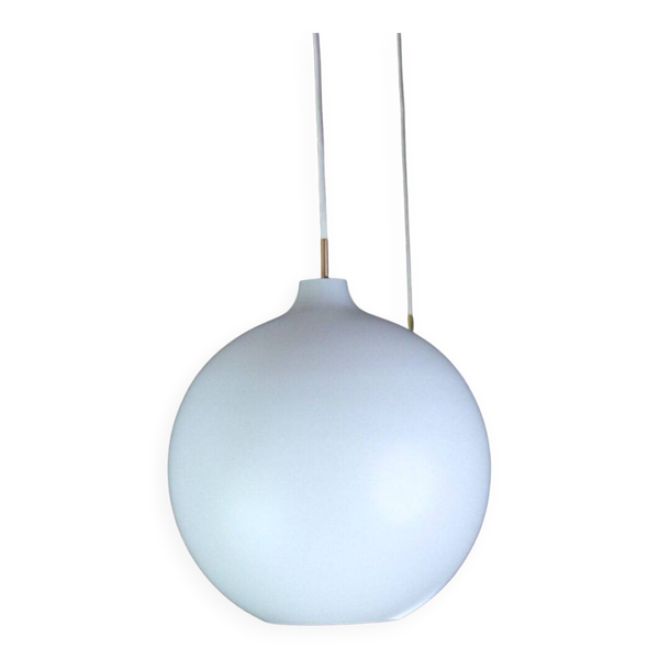 Suspension scandinave vintage opaline XL Louis Poulsen 40 cm