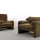 Pair of Maralunga Lounge Chairs by Vico Magistretti for Cassina, Italy