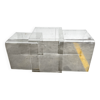 Tables gigognes et tables d'appoint vintage en plexiglas