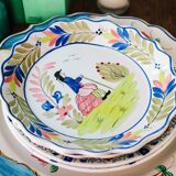 Set of Two Vintage Majolica Plates, Mister and Missus