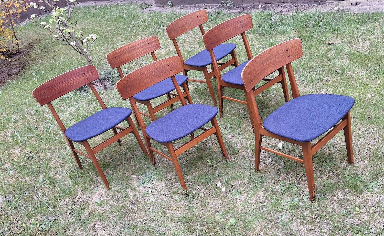 Mid century set of 6 teak dining chairs by Farstrup, Denmark 1960s