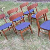 Mid century set of 6 teak dining chairs by Farstrup, Denmark 1960s