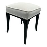 Art Deco Stool in Black Lacquered Oak, France, 1940s