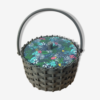 Rattan sewing basket