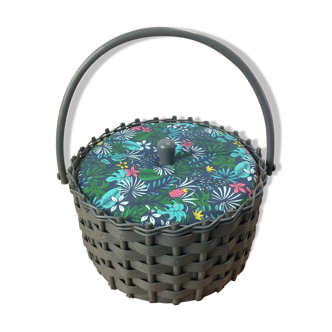 Rattan sewing basket