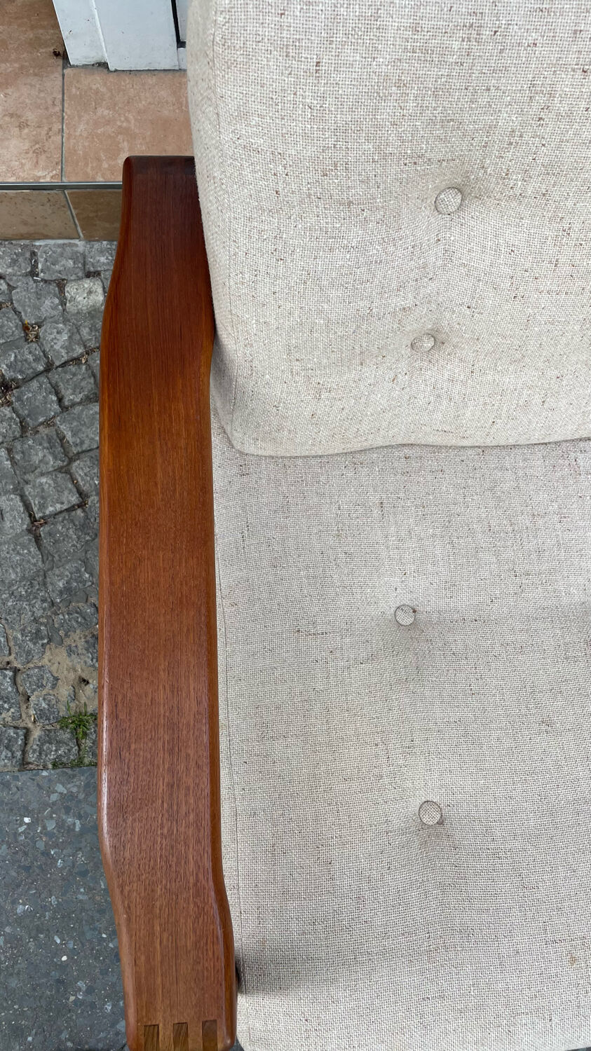 Scandinavian teak and wool sofa, Danish design 60s