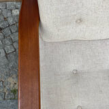 Scandinavian teak and wool sofa, Danish design 60s