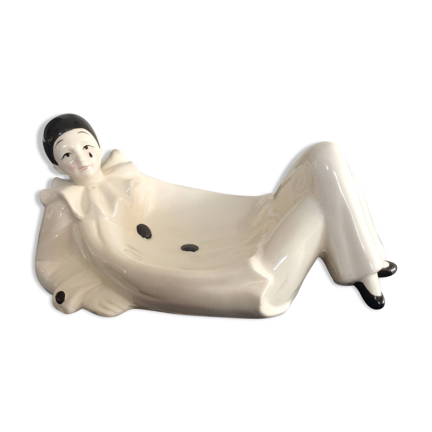 Empty vintage pocket Pierrot porcelain