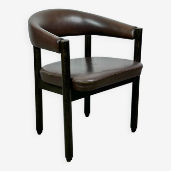 Italian Arm Chair Club Chair in Leather 1980s