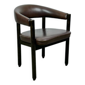 Italian Arm Chair Club Chair in Leather 1980s