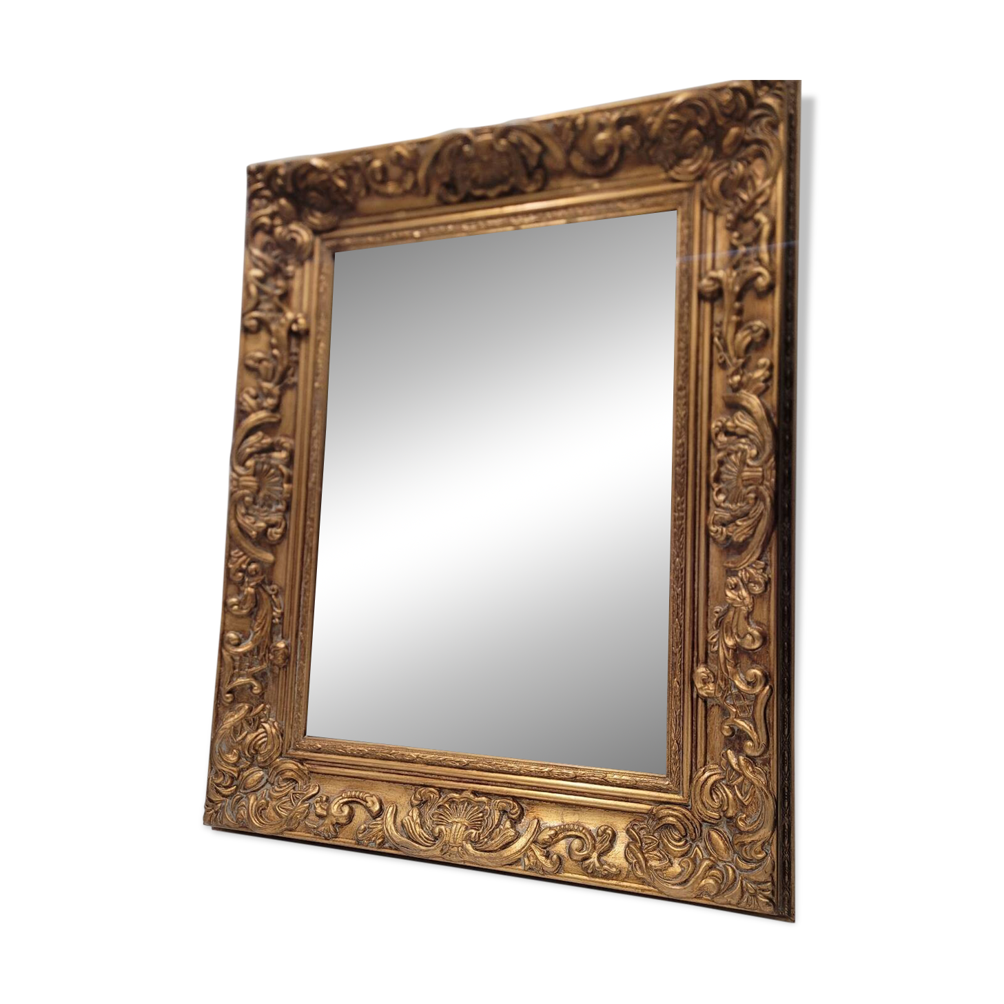 Golden wooden mirror
