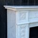 Louis XVI style fireplace in white Carrara marble, circa 1880.