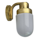 Antique small brass & opaline vintage wall sconce