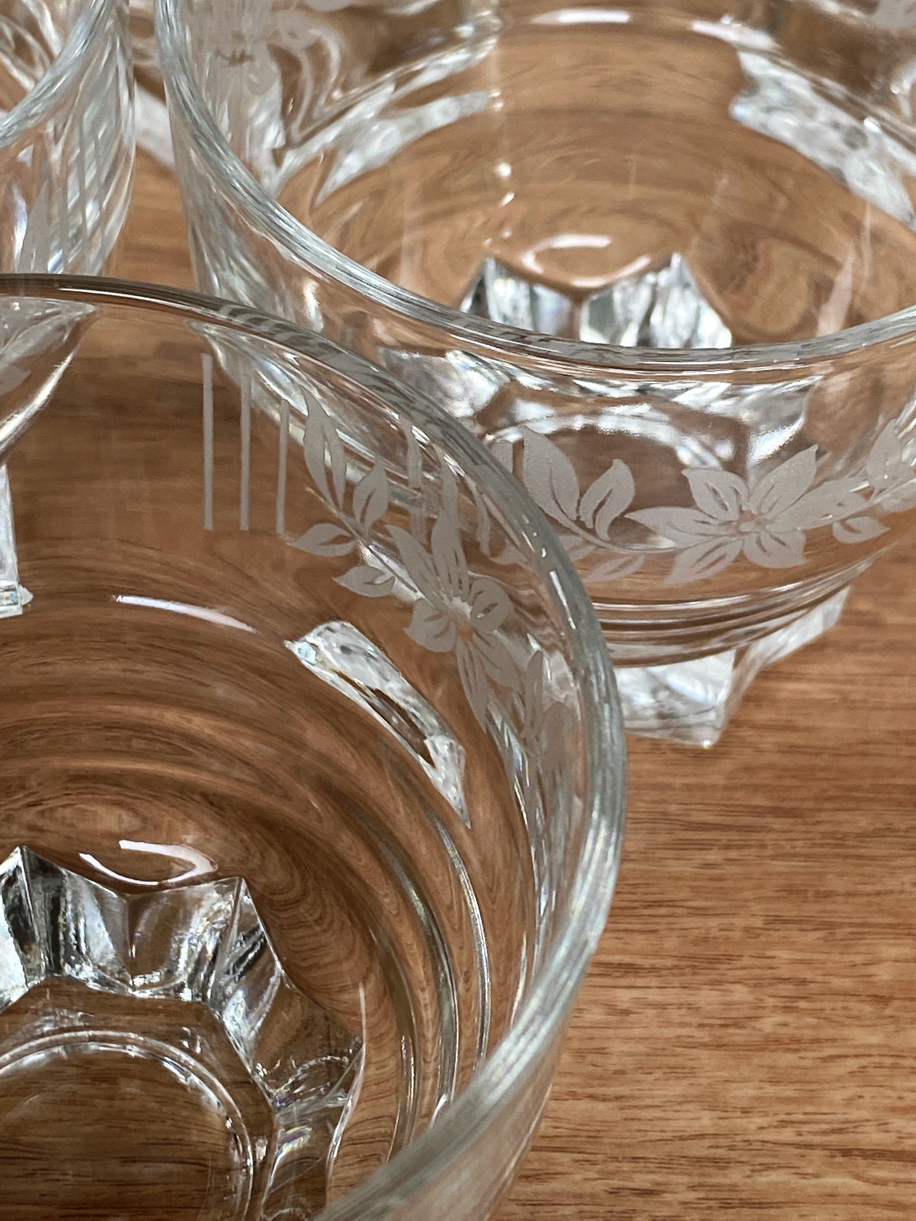 6 verres à eau vintage sérigraphiés