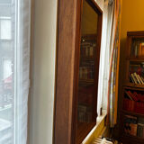 Wall display cabinet - wood - glass and mirror H 107 / W 53 / D 15.5 cm